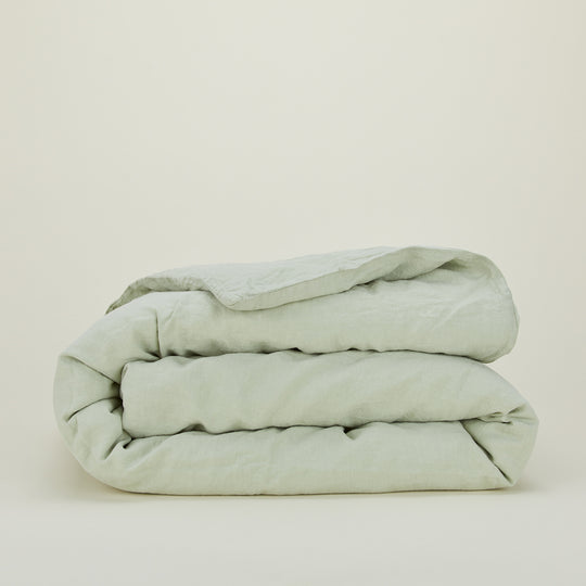 Simple Linen Duvet - Sage