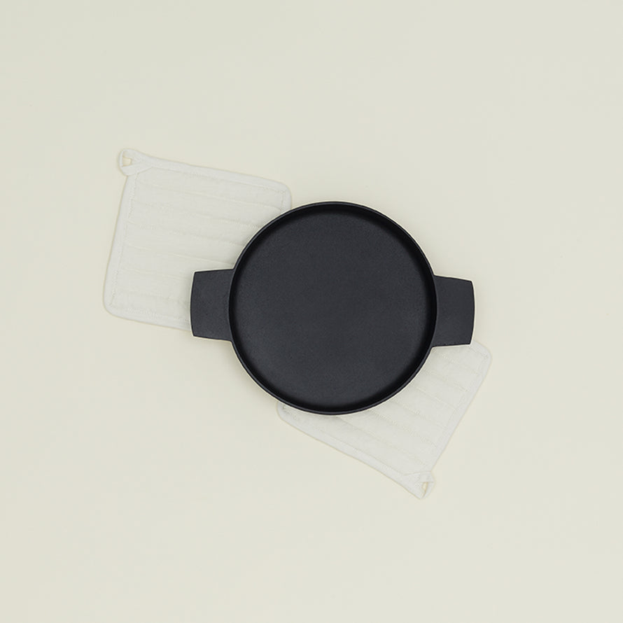 Simple Linen Pot Holder, Set of 2 - Ivory