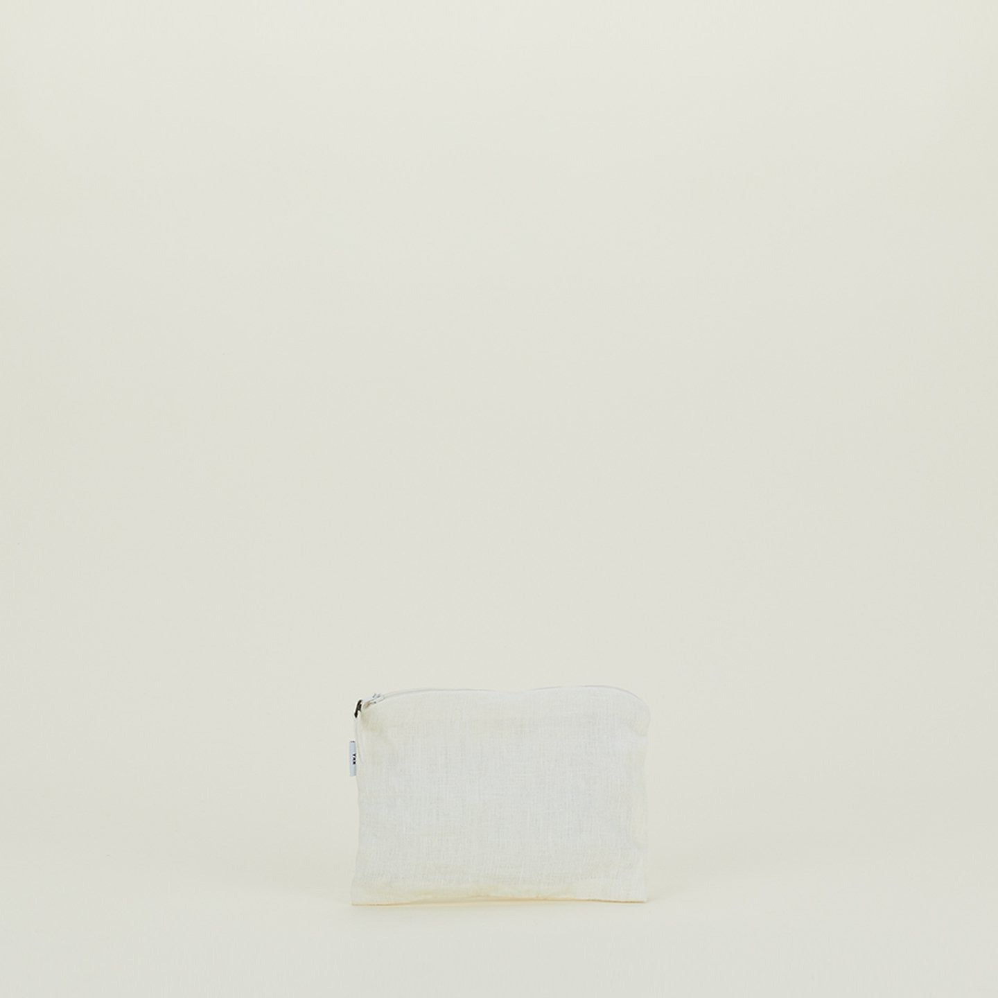 Simple Linen Zipper Pouch - Ivory