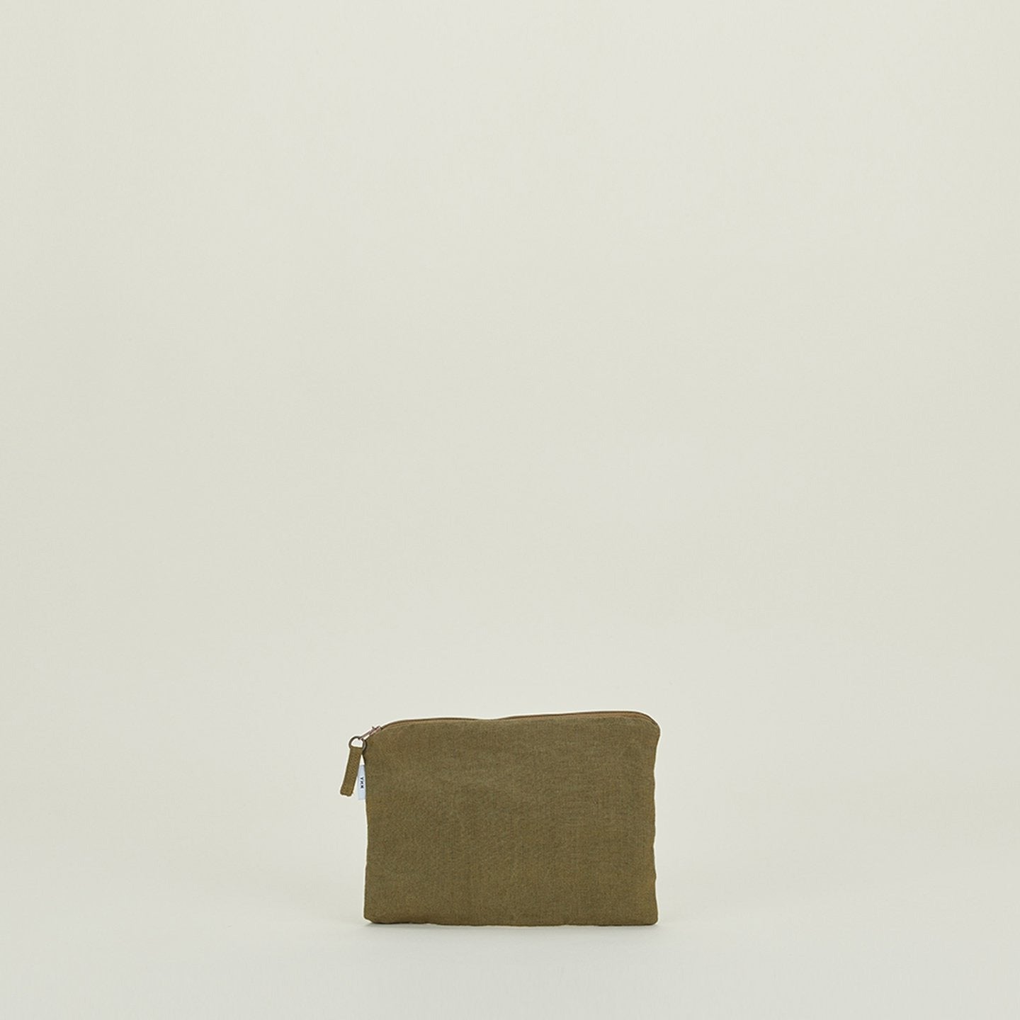 Simple Linen Zipper Pouch - Olive