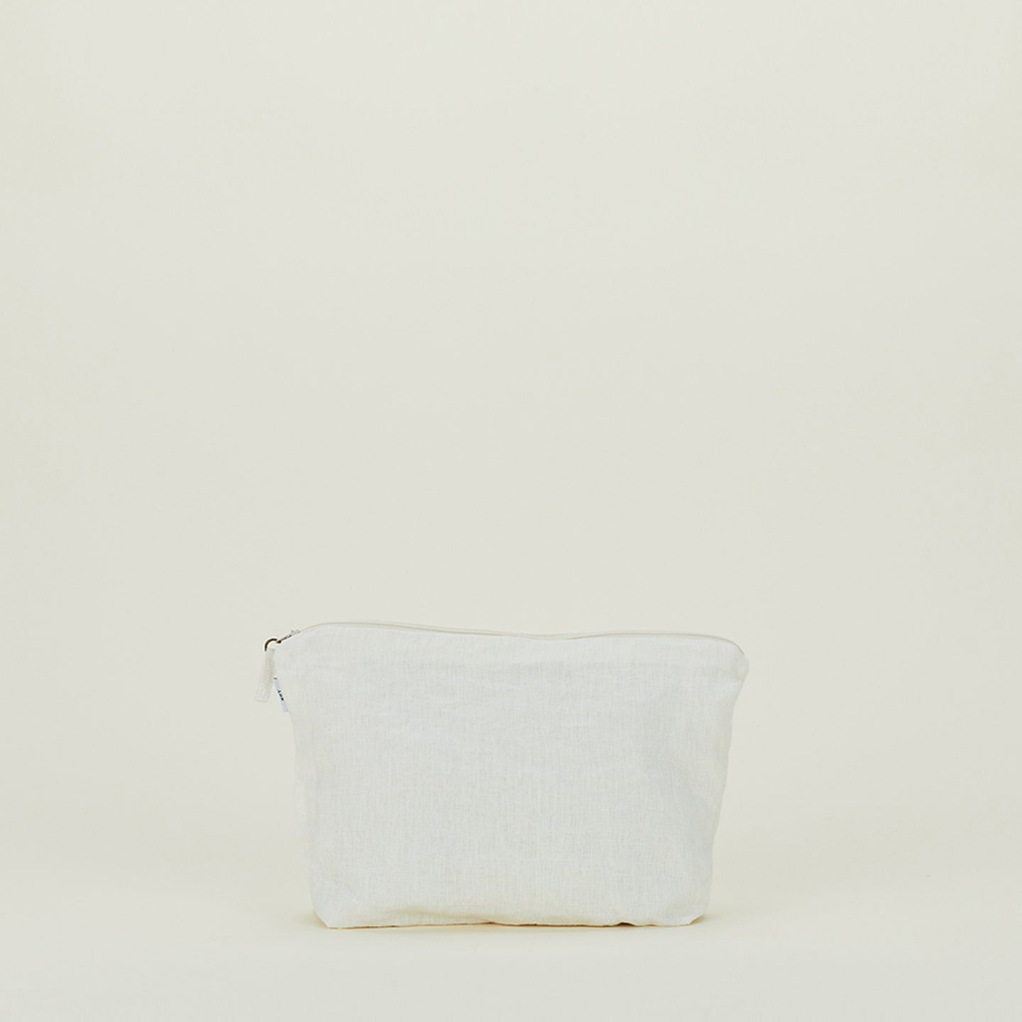Simple Linen Zipper Pouch - Ivory