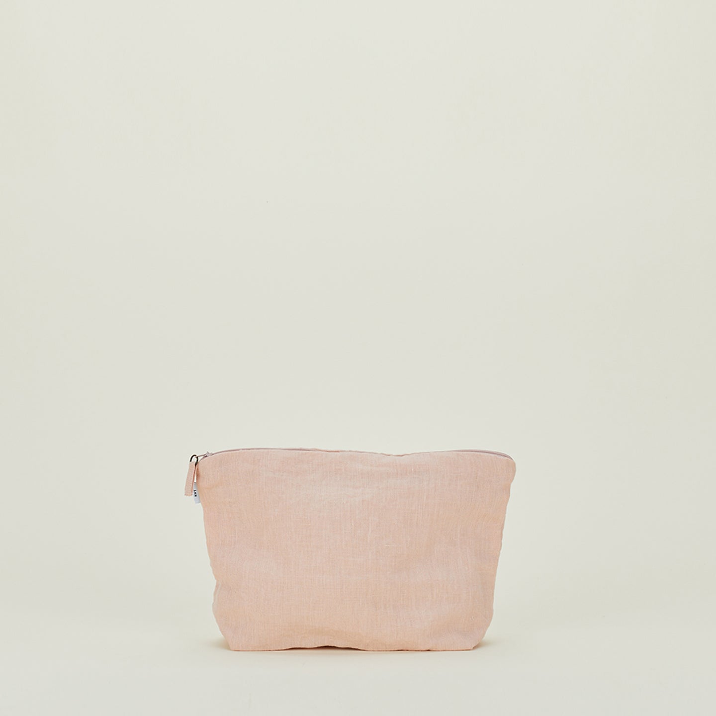 Simple Linen Zipper Pouch - Blush