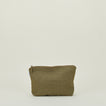 Simple Linen Zipper Pouch - Olive