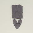 Simple Waffle Bath Robe - Dark Grey
