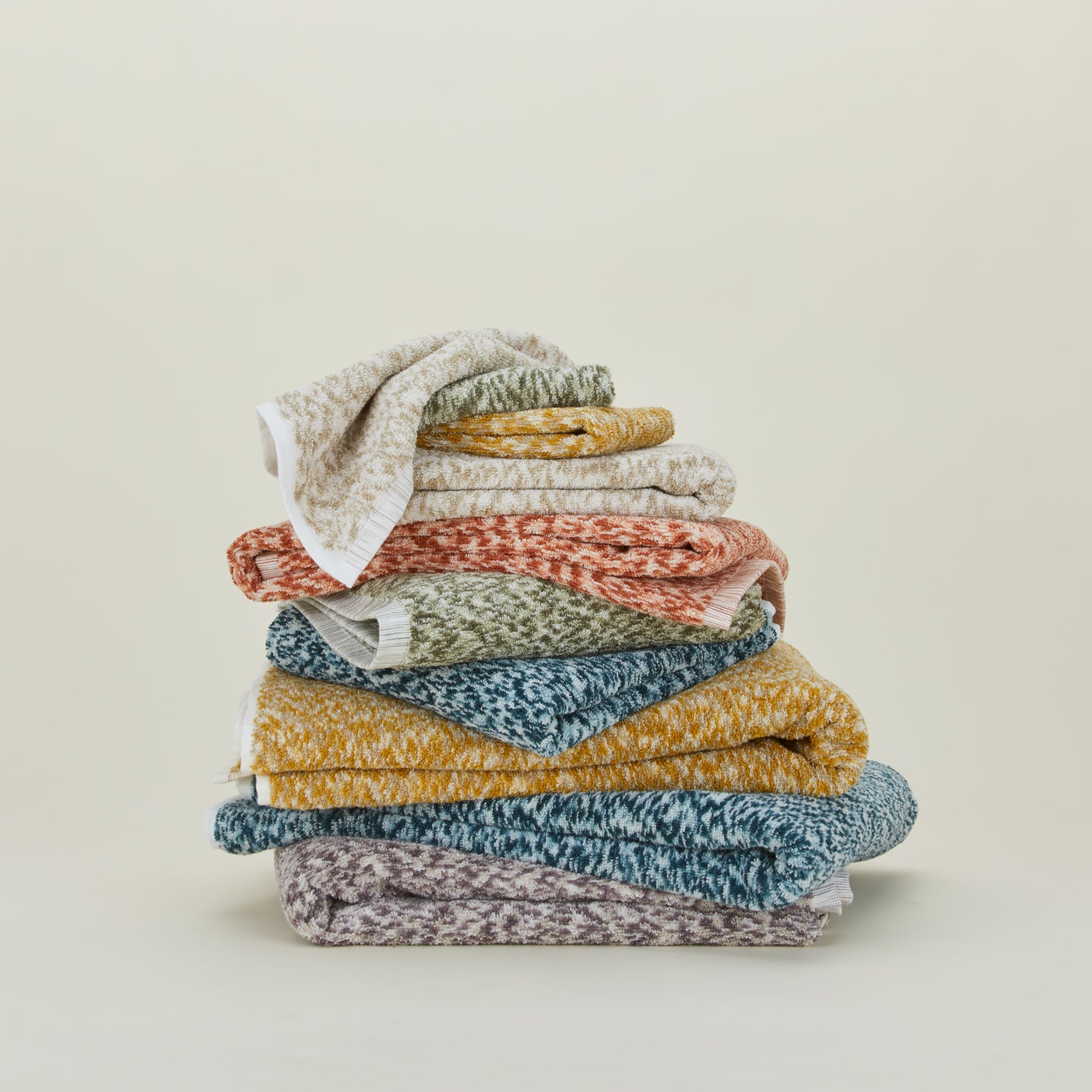 Space Dye Terry Towel - Flax